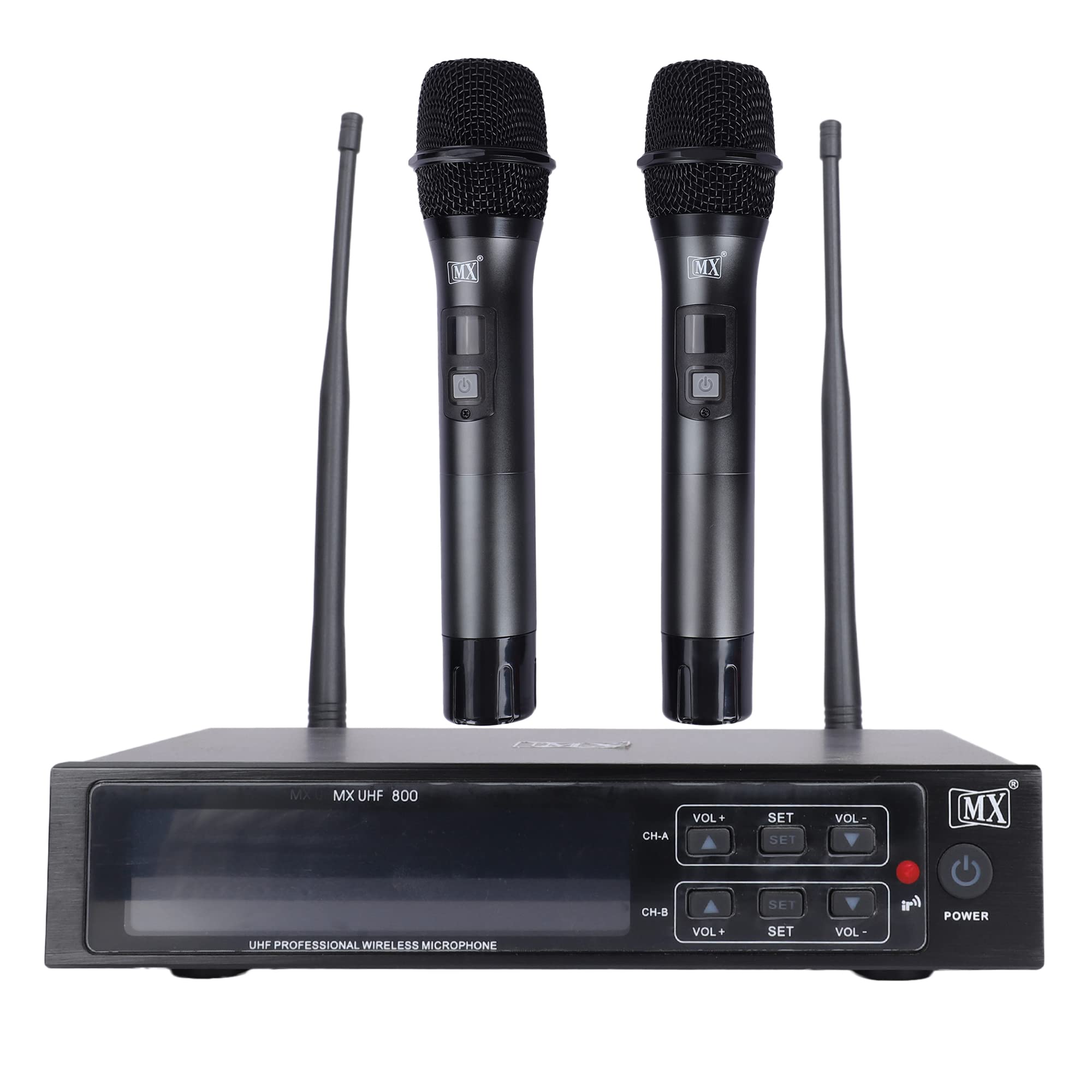 MX UHF Wireless Microphone System Dual Channel 200 Variable